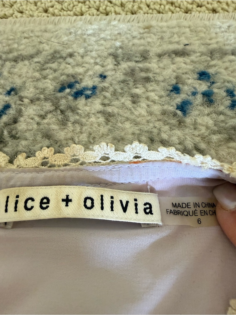 Alice + Olivia Floral Mini Dress in Coral and Cream - Picture 2 of 5